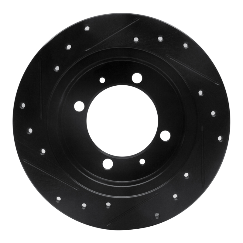 Mitsubishi Space STAR Brake Rotor (1) - Rear Right - R1 Concepts - Drilled & Slotted - Black - `00-`07